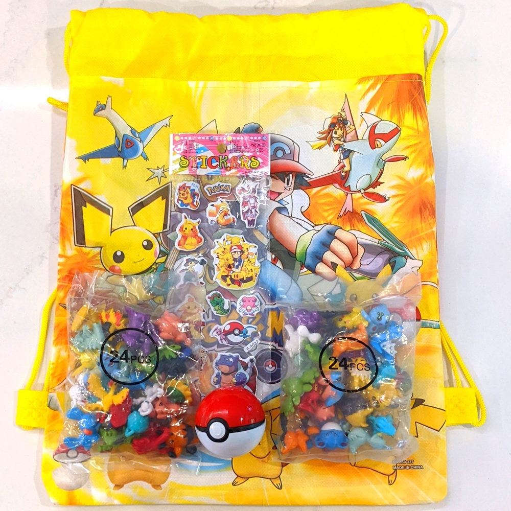 Pokemon gift pack - Pokeball, 48 figures, stickers and a bag